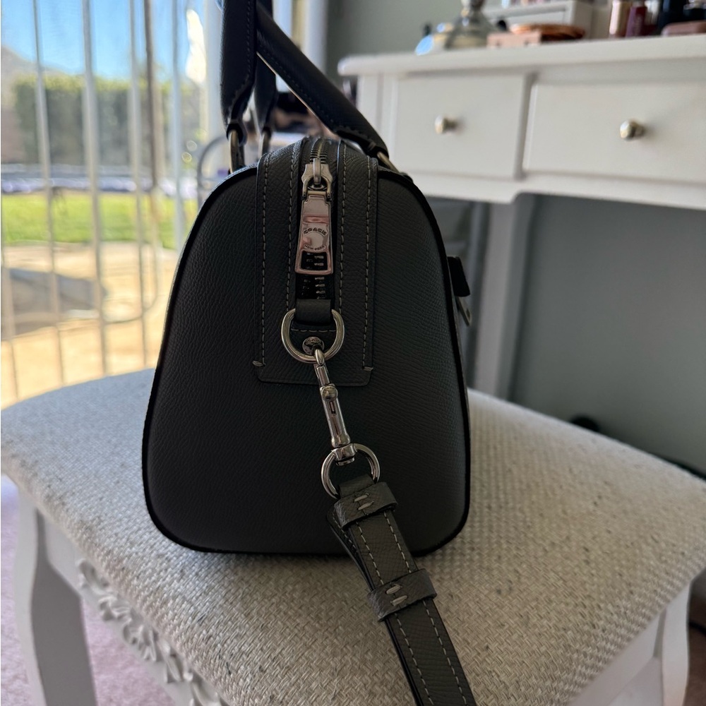 Coach Rowan Gray Leather Gray Bag - Picture 7 of 16